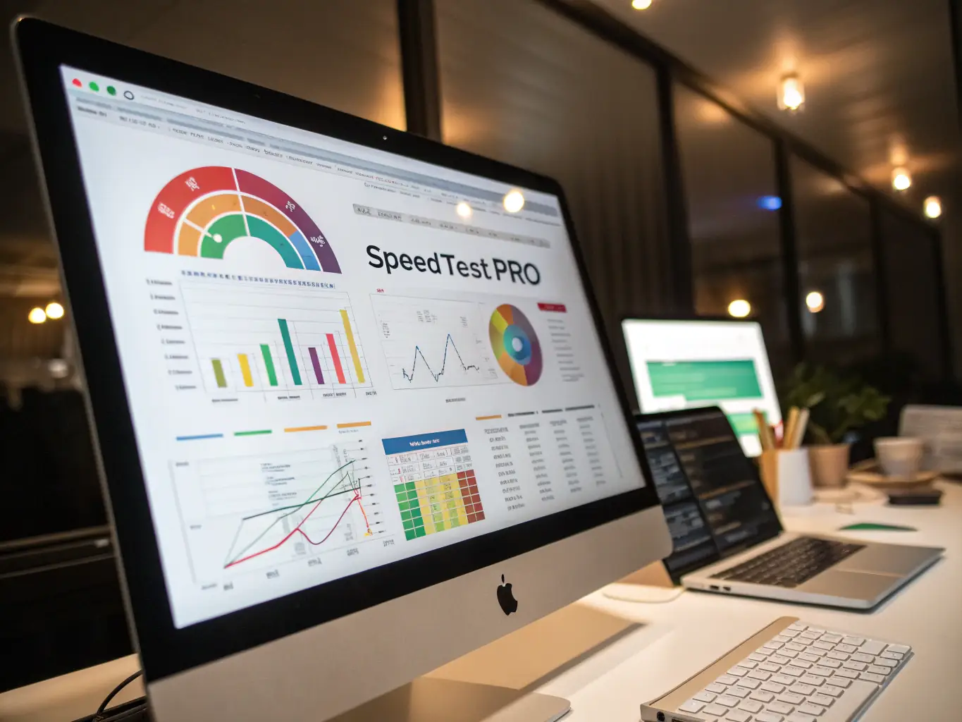 A webpage speed test result showing a slow loading time, with a frustrated user icon next to it, emphasizing the importance of website speed.